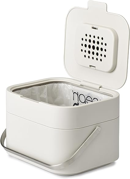 Joseph Joseph Stack 4 Food Waste Caddy with Odour Filter - Stone