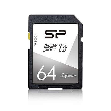 SP Silicon Power 64Gb Sdxc Uhs-I Sd Memory Card, Up to 100Mb/S Read & 80Mb/S Write, Class 10 U3 V30 4K Uhd, Superior Series