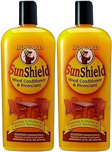 Howard SWAX16 SunShield Outdoor Furniture Wax with UV Protection, 16-Ounce, Yellow, 2 Pack