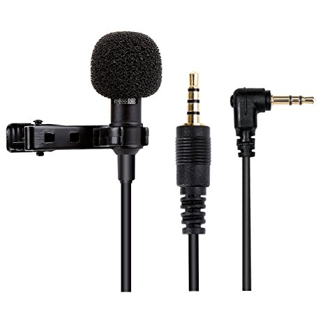 Microphone for Smartphone, Blusmart Lavalier Omnidirectional Condenser Microphone for iPhone & Android Smartphone, Laptop Macbook, iPad, iPod Touch PC Computer with Lapel Clip and Adapter 4.9ft