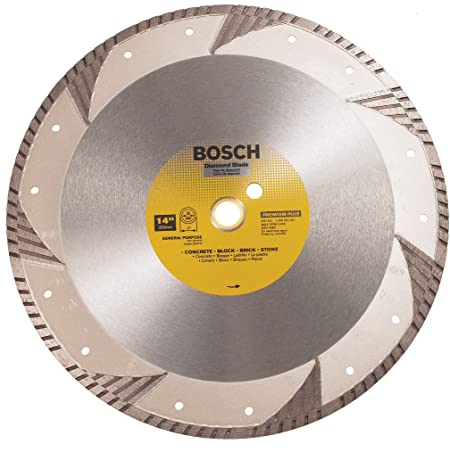 Bosch DB1463 Premium Plus 14-Inch Dry or Wet Cutting Turbo Continuous Rim Diamond Saw Blade with 1-Inch Arbor for Masonry