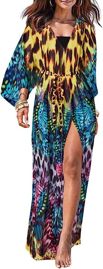 Bsubseach Womens Chiffon/Rayon Beach Blouses Kimono Cardigan Long Bikini Cover Up