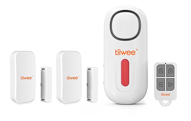 tiiwee Home Alarm Starter Kit - Wireless Burglar Alarm System with Siren unit - 2 Window Door Sensors and Remote Control - Expandable - Alarm and Chime Mode - Home Security