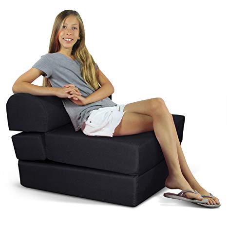 American Furniture Alliance Children's Studio Chair Sleeper Jr. Twin 24", Black