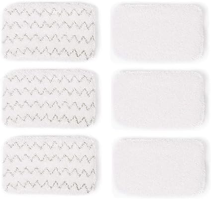 Bonus Life Steam Mop Pads for Bissell 1252 1606670 1543 1652 1132M 1530 11326 Symphony and Steam Vacuum Cleaner Series Replacement 6 Pack