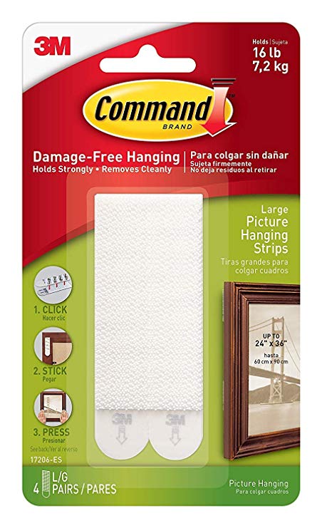 Command Picture & Frame Hanging Strips 8SF7, Large, 8 Pairs