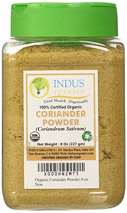Indus Organics Coriander Seeds Powder, 8 Oz Jar, Premium Grade, High Purity, Freshly Packed