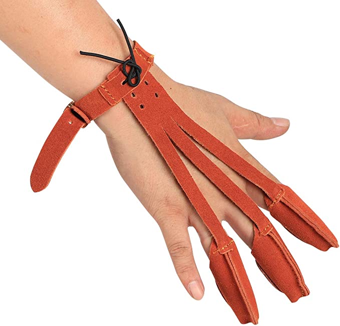 IRQ 3 Finger Protective Gloves for Recurve Compound Long Bow Hunting Shooting, Archery Finger Tab Hunting Hand Protector for Bow and Arrow