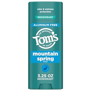 Tom’s of Maine Mountain Spring Natural Deodorant for Men and Women, Aluminum Free, 3.25 oz