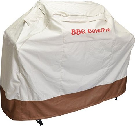 BBQ Coverpro - Waterproof Heavy Duty BBQ Grill Cover (58x24x48")(m) Beige And Brown For Weber, Holland, Jenn Air, Brinkmann and Char Broil & More.