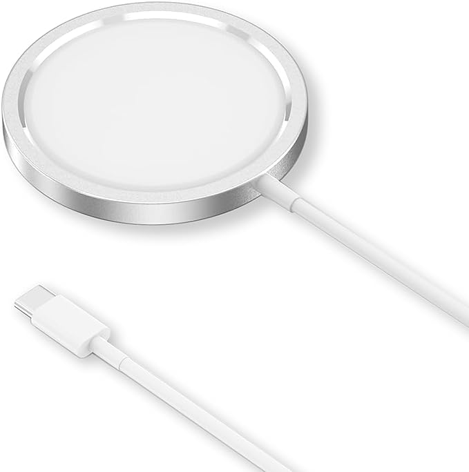 Apple MagSafe Charger [Apple MFi Certified] iPhone 15W Magnetic Wireless Charger,USB-C Fast Charger Pad Compatible with iPhone14/13/12/11/Plus/Pro/Pro Max/Mini/XR/X/XS/SE/XS Max/AirPods-White