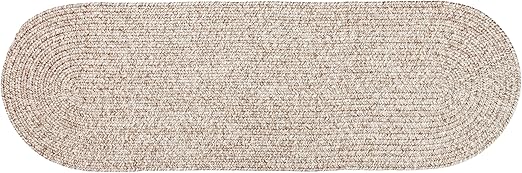 Super Area Rugs Beige Woven Braided Rug Rustic Living Indoor/Outdoor Braided Rug - Soft & Reversible Runner 2' x 10'