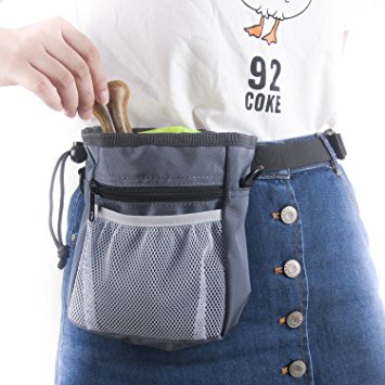 OnePlus Dog Training Treat Pouch, Carries Pet Toys, Kibble, Treats, Dog Treat Bag with Built in Poop Bag Dispenser and Adjustable Waist/Shoulder Belt