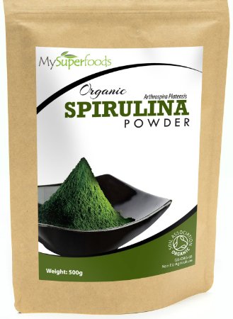 Organic Spirulina Powder (500g/1.1lb) | Certified Organic by the Soil Association | By MySuperfoods