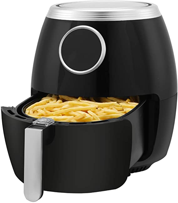 R.W.FLAME Air Fryer 6.0 Quart 1500 Watts, Digital Control Temperature & 30 Min Timer ,with Recipe Book,Black