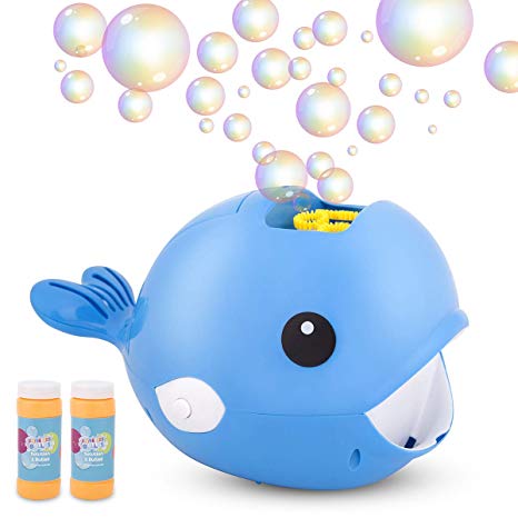 Beyondtrade Bubble Machine Automatic Whale Bubble Maker Over 2000 Bubbles Per Minute Bubble Blower with 2x100ml Liquid Outdoor Toy for Party, Outdoor & Indoor Games, Best Bubble Toy Gift for Kids