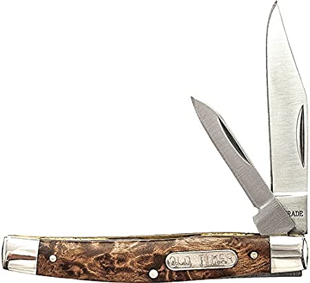 Old Timer 33OTW Middleman Jack 5.7in S.S. Traditional Folding Knife with 2.4in Clip Point Blade and Wood Handle for Outdoor, Hunting, Camping and EDC
