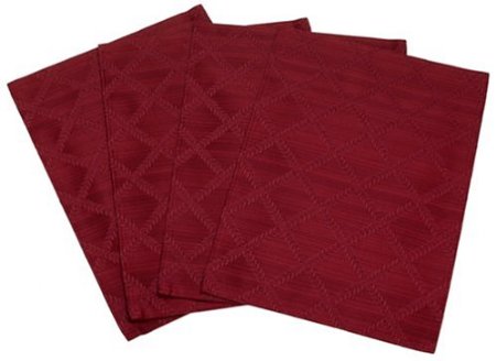 Lenox Laurel Leaf Placemats, Cranberry, Set of 4