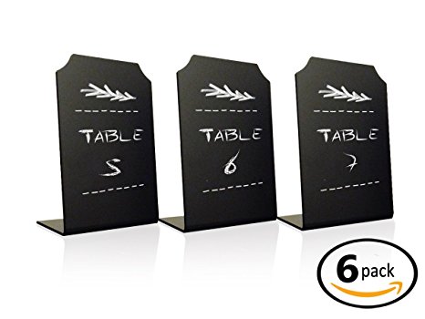 Acrylic Chalkboard Signs Memo Message - Mini Blackboard with Stand for Cafe & Restaurant Parties Place Cards Buffet Menus and Events Weddings - 4 x 6 Boards - By Advanced Group Corp … (6 Pack)