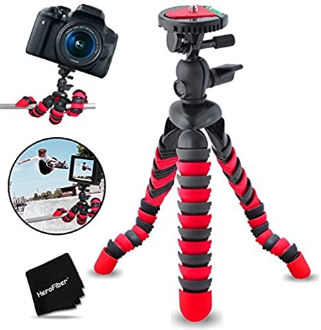 12” Inch Flexible Tripod with Quick Release Plate for Canon Powershot SX160 IS, SX150 IS, SX130 IS, SX120 IS, SX110 IS, SX100 IS, SX20 IS, SX10 IS, SX5 IS, SX3 IS, SX2 IS, SX1 IS, A720 IS, A710 IS, A2100 IS, A2000 IS, A1400, A1300, A1200 , A1100 IS , A1000 IS, A810, A800, A700, A650, A640, A630, A620, A610, A570 IS, A560, A550 Digital Cameras