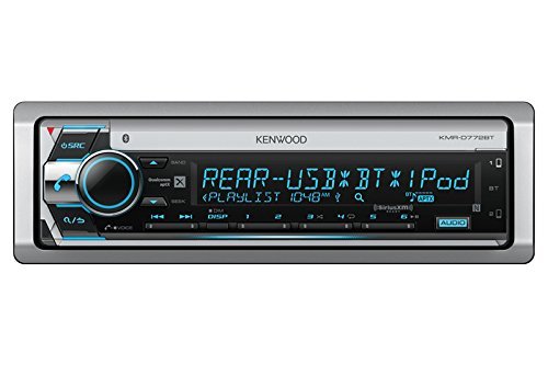 Kenwood KMRD772BT Single DIN Marine Audio USB AUX CD Bluetooth SiriusXM Ready Stereo Receiver