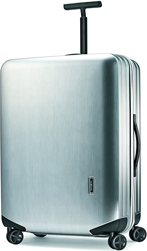 Samsonite Inova Hardside Luggage with Spinner Wheels, Metallic Silver, Checked-Large 28-Inch