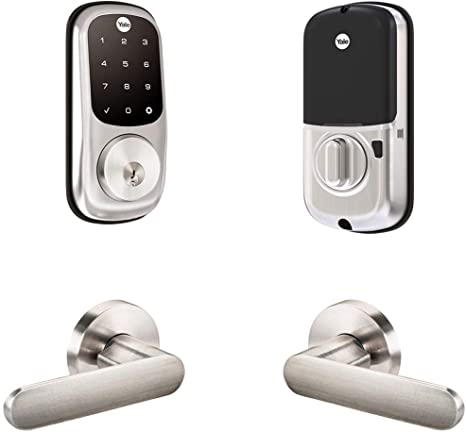 Yale Security B-YRD226-ZW-KC-619 Yale Assure Lock Z-Wave Kincaid Works with Ring Alarm, Smartthings, and Wink Smart Touchscreen Deadbolt with Matching Lever, Satin Nickel