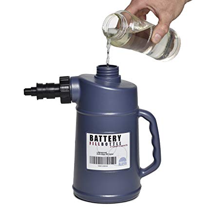 Battery Filler Bottle - For Golf Cart, Automotive, and Industrial Batteries - For Adding Water to Cells - with Auto Stop - Stone River Brand Golf Cart Accessories