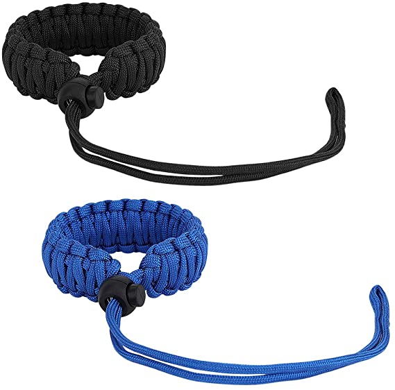 MoKo Universal Paracord [2 Pack], Nylon Braided Adjustable Camera Hand Grip Strap for Video Camcorder, Binoculars and Nikon/Canon/Sony/Minolta/Panasonic/SLR/DSLR Digital Cameras, Black & Blue