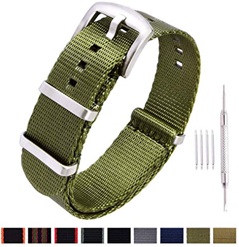 Ritche NATO Watch Strap with Heavy Buckle 18mm 20mm 22mm Premium Seat Belt Nylon Watch Bands for Men Women