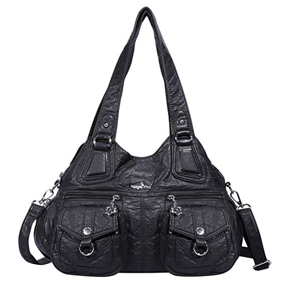 Angelkiss Handbag Women Soft Leather Shoulder Hobo Bag Designer Purses Ladies Handbags with Pockets