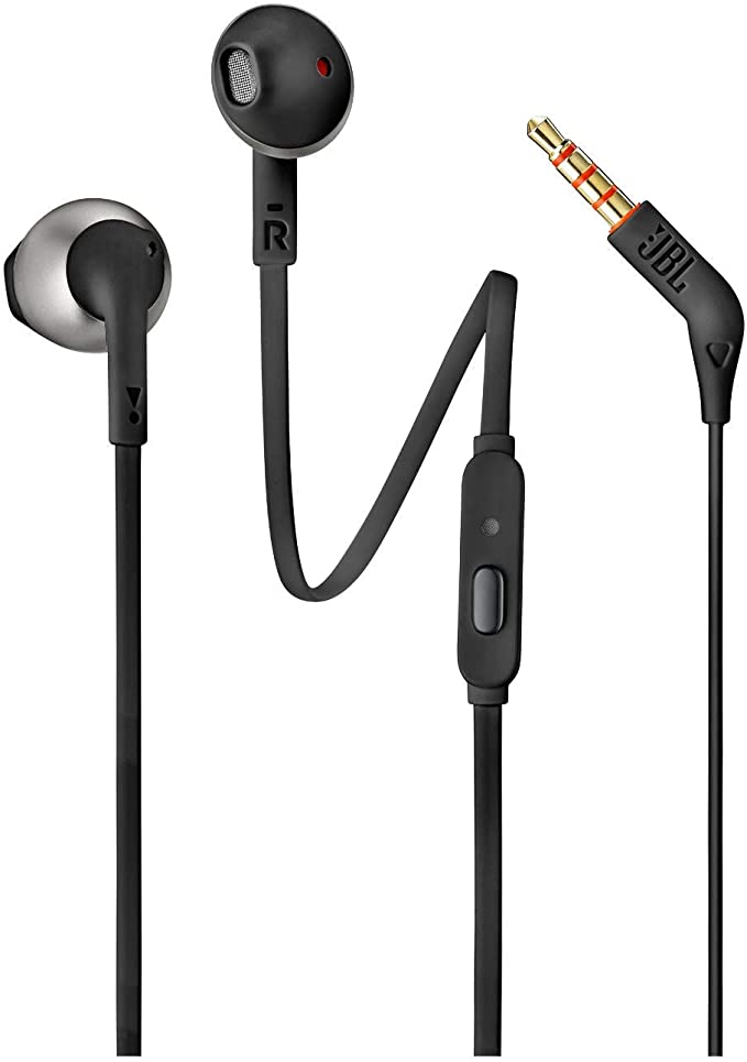 JBL T205 In-Ear Binaural Wired Black – HEADPHONES (Wired, In-Ear, Binaural, intraaural, 20 – 20000 Hz, Black) 4 * 6 * 17.5 cm