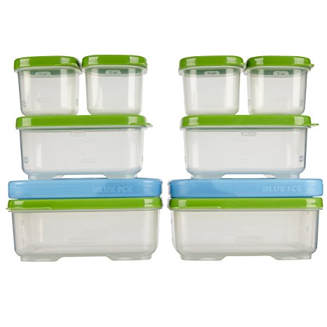 Rubbermaid LunchBlox Food Storage Container, Sandwich Kit, Green, 2-pack (1949247)
