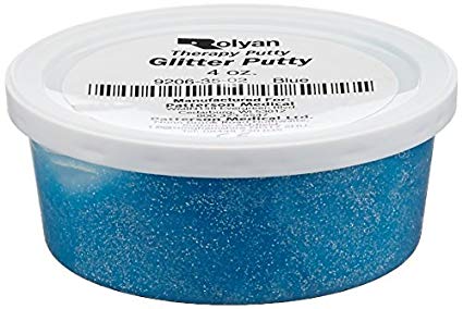 Sammons Preston Therapy Putty with Glitter, Pack of 2 Sparkling Hand Exerciser Putty for Occupational and Physical Therapy, Rehabilitation, Hand and Grip Strength, 4 oz. Blue