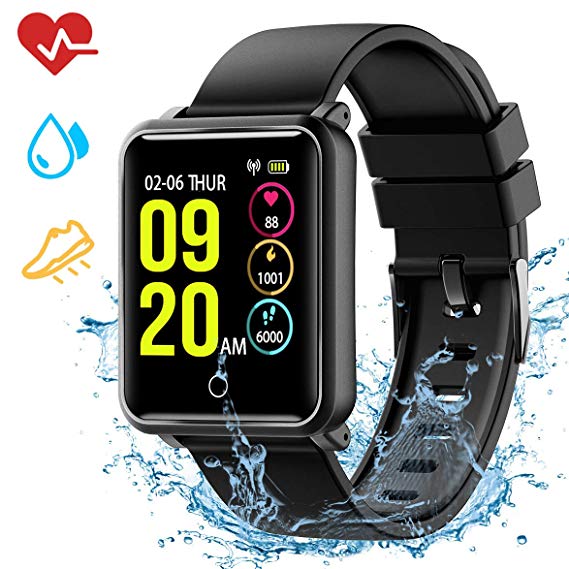 Fitness Tracker, Smart Watch with Sleep Monitor, IP68 Waterproof Level Heart Rate Monitor,Calorie Counter Activity Tracker,Call and Message Reminder