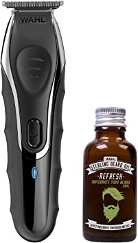 Wahl Beard Trimmer Men, Aqua Blade Hair Trimmers for Men with Beard Oil 30 ml, Stubble Trimmer, Male Grooming Set, Fully Washable, Lifetime Blade Warranty, Ultra Close Cutting