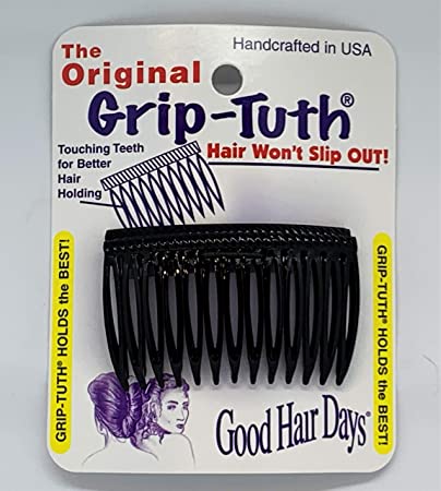 Good Hair Days 2 3/4 Inch Grip-Tuth Comb - Black - 2 Combs