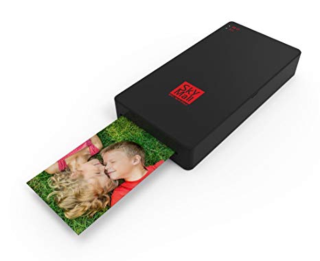 SkyMall Mobile Wi-Fi & NFC Photo Printer with Dye Sublimation Printing Technology & Photo Preservation Overcoat Layer (Black)