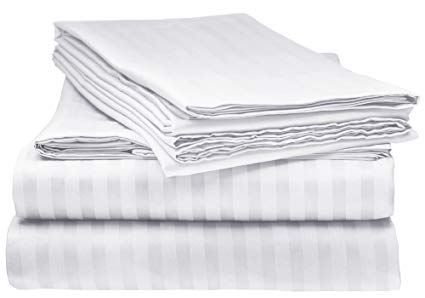 Bella Kline Bedding 1800 Series 4 pc Bed Sheet Set with Pillowcases Hypoallergenic, 1 Soft Silky Luxurious Feel, Fitted and Flat Sheets Lifetime - Queen Size, White