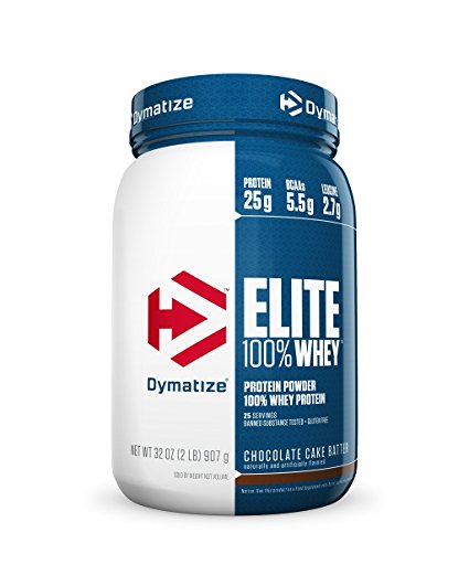 Dymatize Elite 100% Whey Protein, Chocolate Cake Batter, 2 lbs