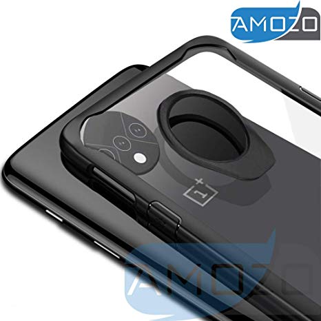 Amozo - Transparent Back Case with Soft Side Bumper, Inside Shock Proof Air Cushion for Drop Protection, Camera Protection Back Case Cover for OnePlus 7T / One Plus 7T (1 7T)