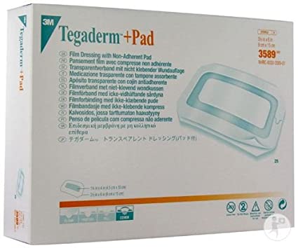 3M 99XX0144 Tegaderm Plus Dressing Pad, 9cm x 15cm, Pack of 25