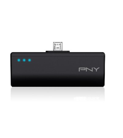 PNY DCM2200 2200mAh 1 Amp PowerPack - Portable Rechargeable Battery Charger with built-in Micro-USB connector for Samsung Galaxy, Nexus, HTC, Motorola, LG, BlackBerry, and other Android Smartphones