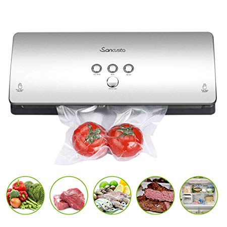 Food Vacuum Sealer Machine, Automatic 2-in-1 Air Sealing System 4 Modes for Food Preservation with Bags, Silver