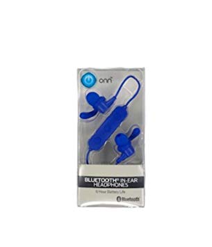 ONN Bluetooth In-Ear Headphones with Micro-USB Charging Cable, Blue