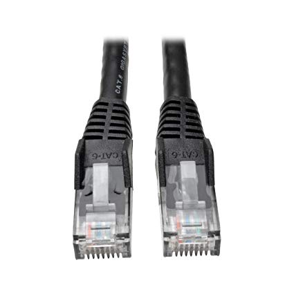 Tripp Lite Cat6 Gigabit Snagless Molded Patch Cable (RJ45 M/M) - Black, 25-ft.(N201-025-BK)