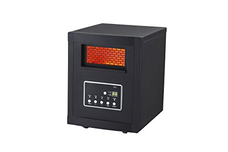 Global Air GD9315BC1 Large Room Infrared Quartz Heater with Remote Control