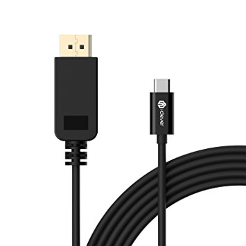 USB C to DisplayPort Cable, iClever 4K (4096x2160)@60Hz USB 3.1 Type C to DP Adapter Cable 6ft (Thunderbolt 3 Compatible) for Nintendo Switch, Samsung S8/S8 , HuaWei Mate 10, 2016 MacBook Pro and More