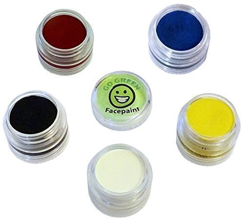 Face Paint Kit- Made in USA, Certified Organic Face Paint for Kids, No Lead, Stacking Jars, For Sensitive Skin, Best for Parties, Halloween and Sporting Events, Makes Costumes Even More Realistic.