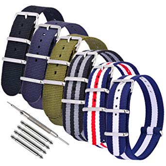 Nylon Watch Bands NATO Watch Strap Replacement Fabric Ballistic Military 18mm 20mm 22mm
